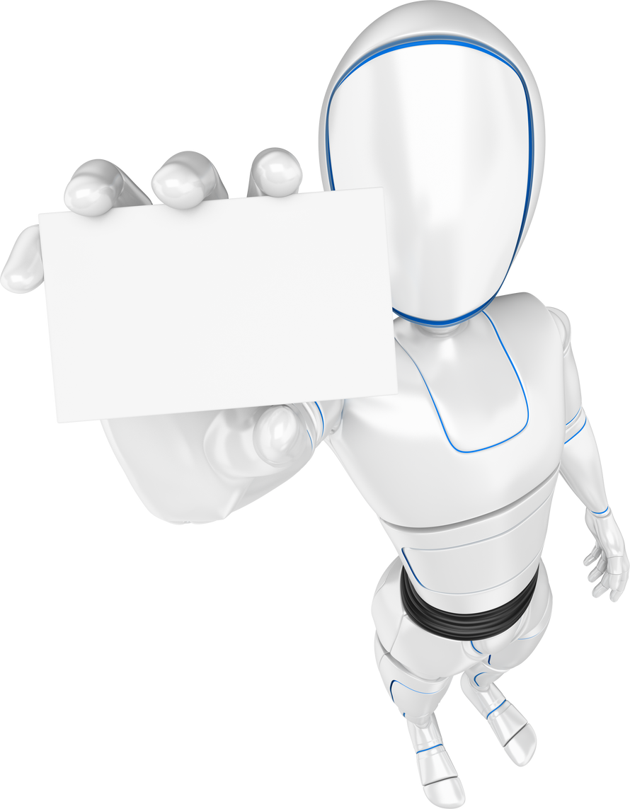 3D Humanoid Robot with a Blank Card